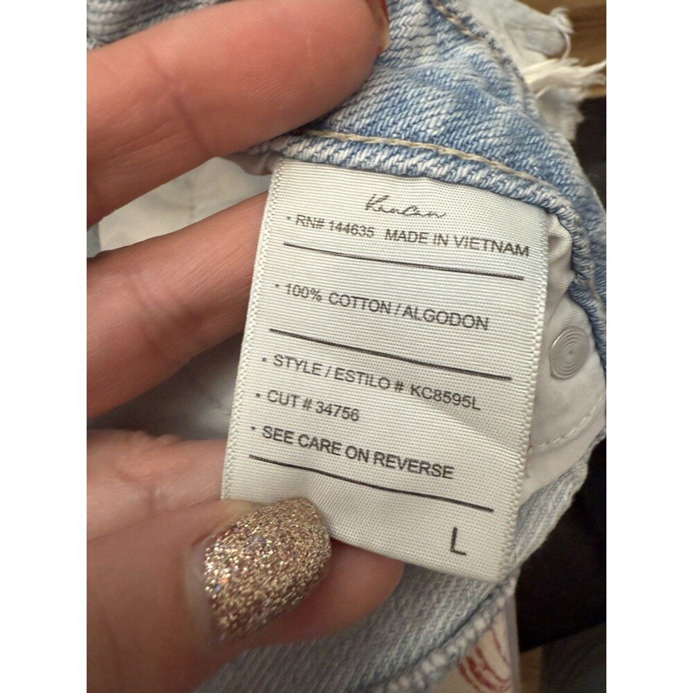 KanCan Faded Blue Ripped Jean Shorts - Picture 6 of 7